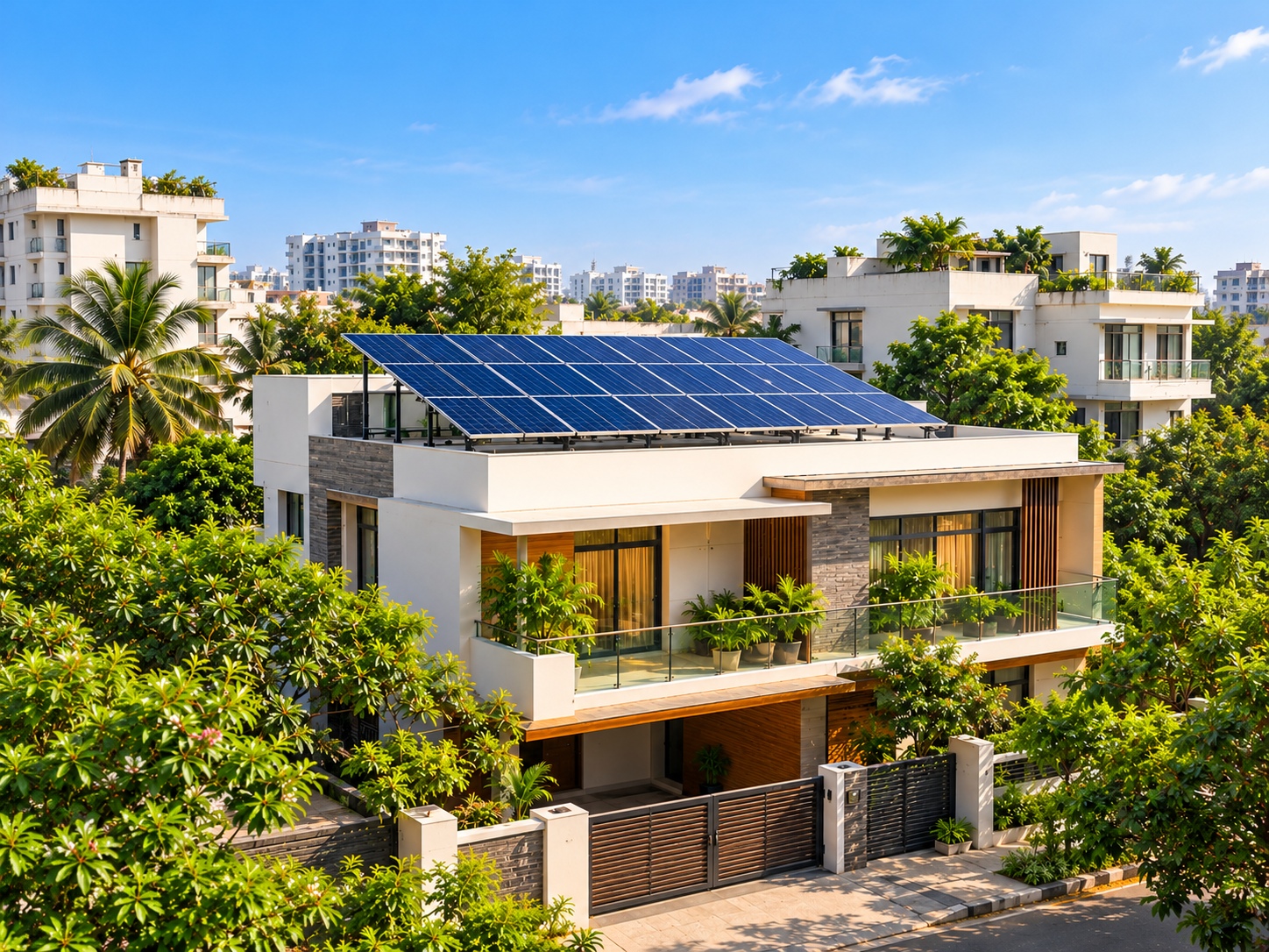 Residential solar installation in a Bangladeshi home